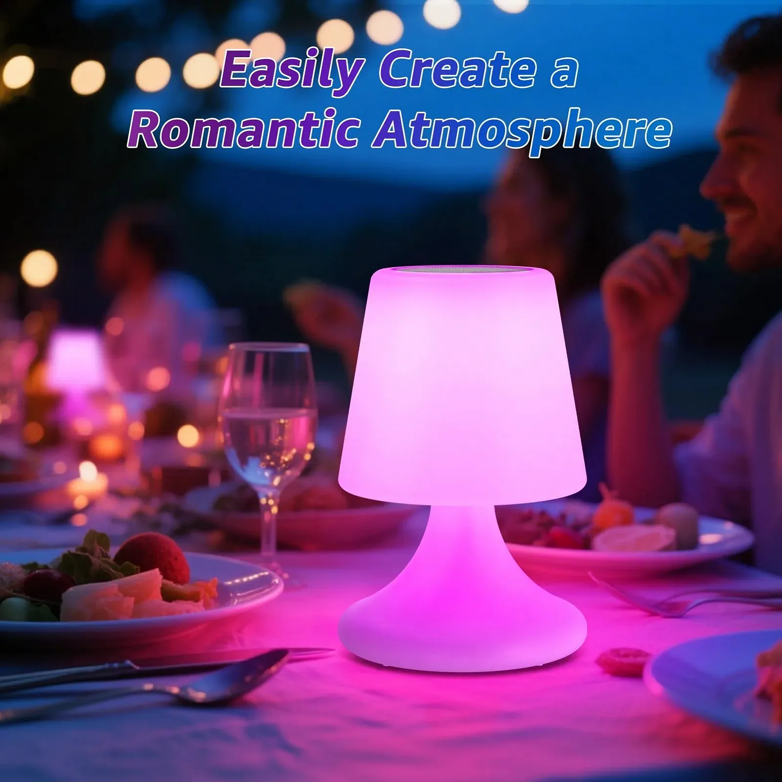 Настольная лампа MALUX с динамиком LED аккумуляторная беспроводная водонепроницаемая 2 шт., фото №7