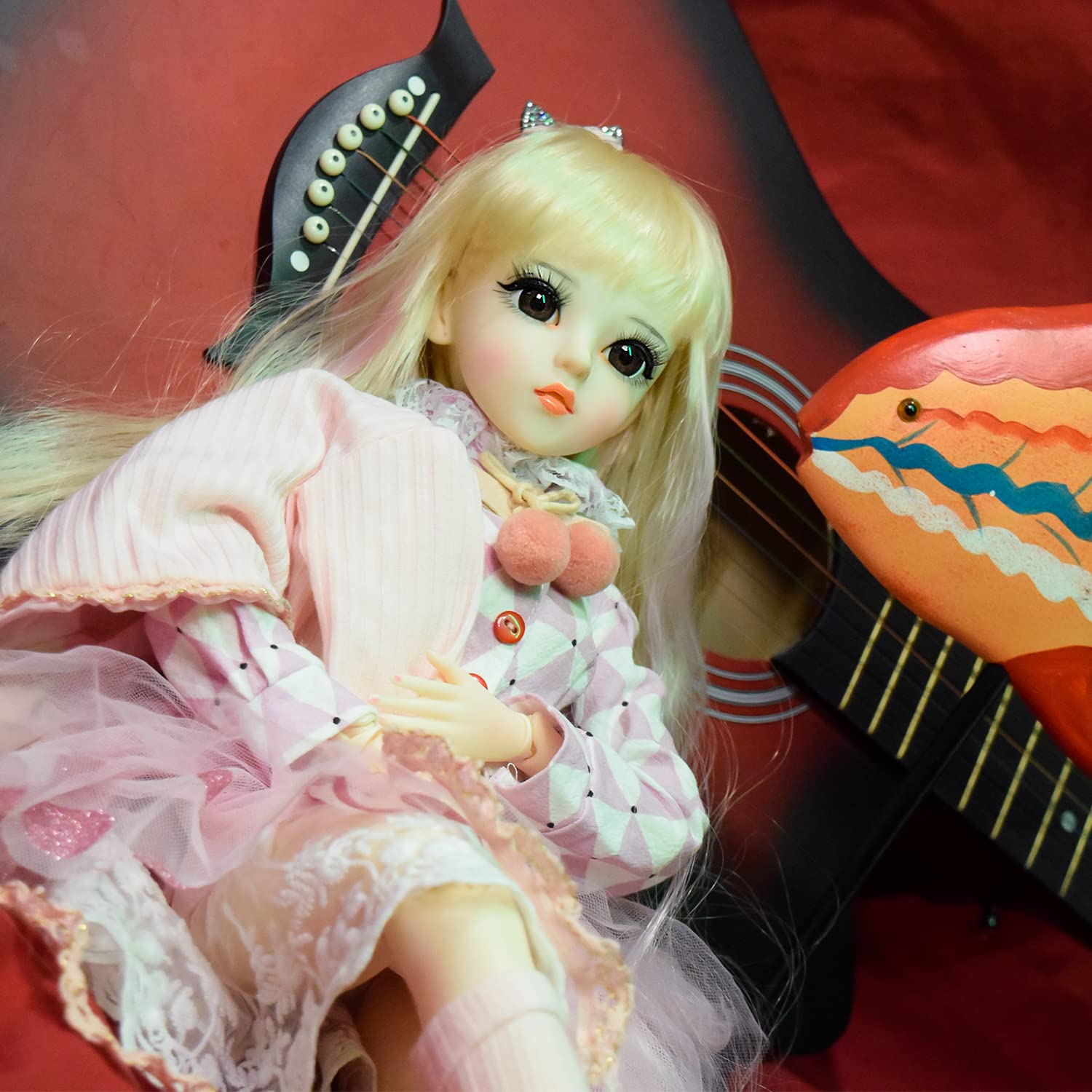 Кукла EVA BJD 1/3 Ball Mechanical Jointed с полным набором одежды пальто обувь волосы носки штаны аксессуары высота 24 дюйма (Abby), фото №5