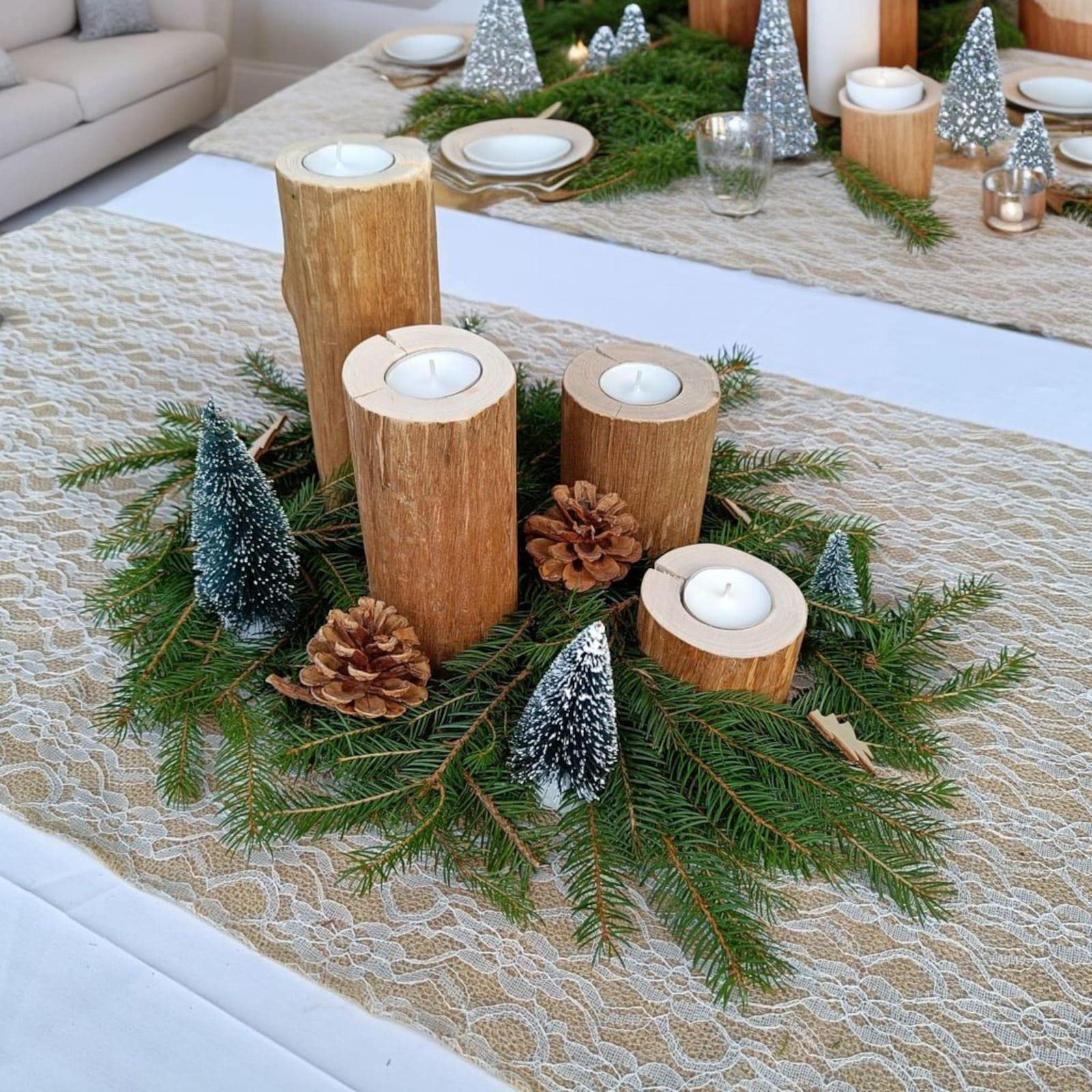 Підсвічник BooGardi Wooden Tea Light 15 см набір з 4 натуральний, фото №3