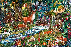 Детский пазл Schmidt Spiele Animals in the Forests of Europe 56532 150 деталей из травяного картона - Фото 1