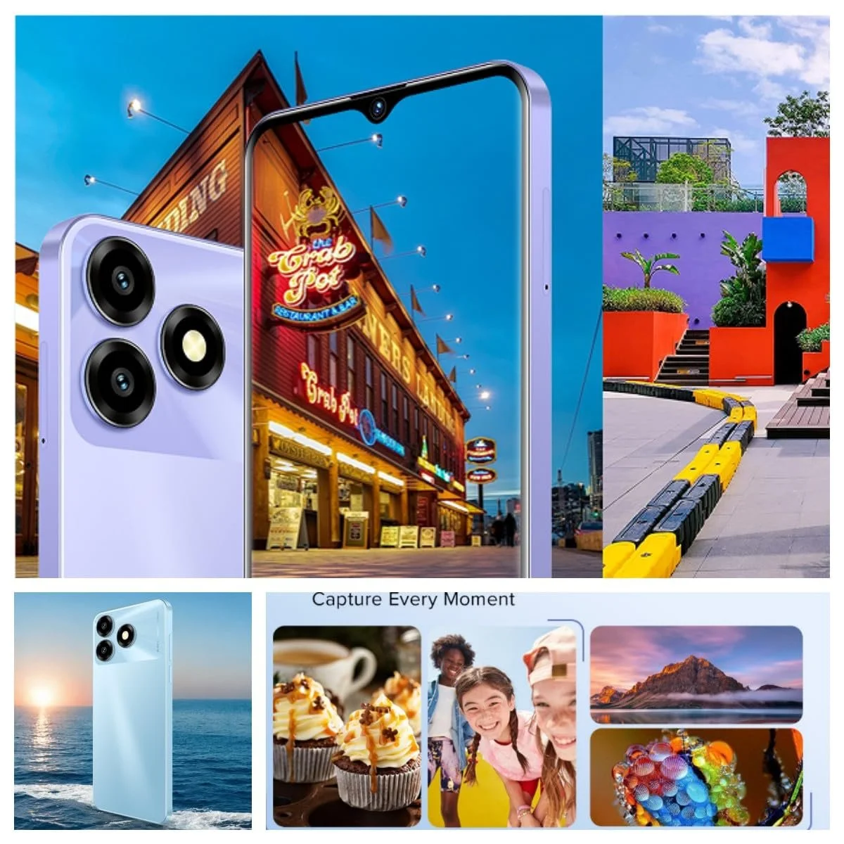 Смартфон Android 8GB + 64GB/1TB TF Octa Core 90Hz 6.52" 4000 мАч 13MP + 5MP Dual SIM Purple, фото №2