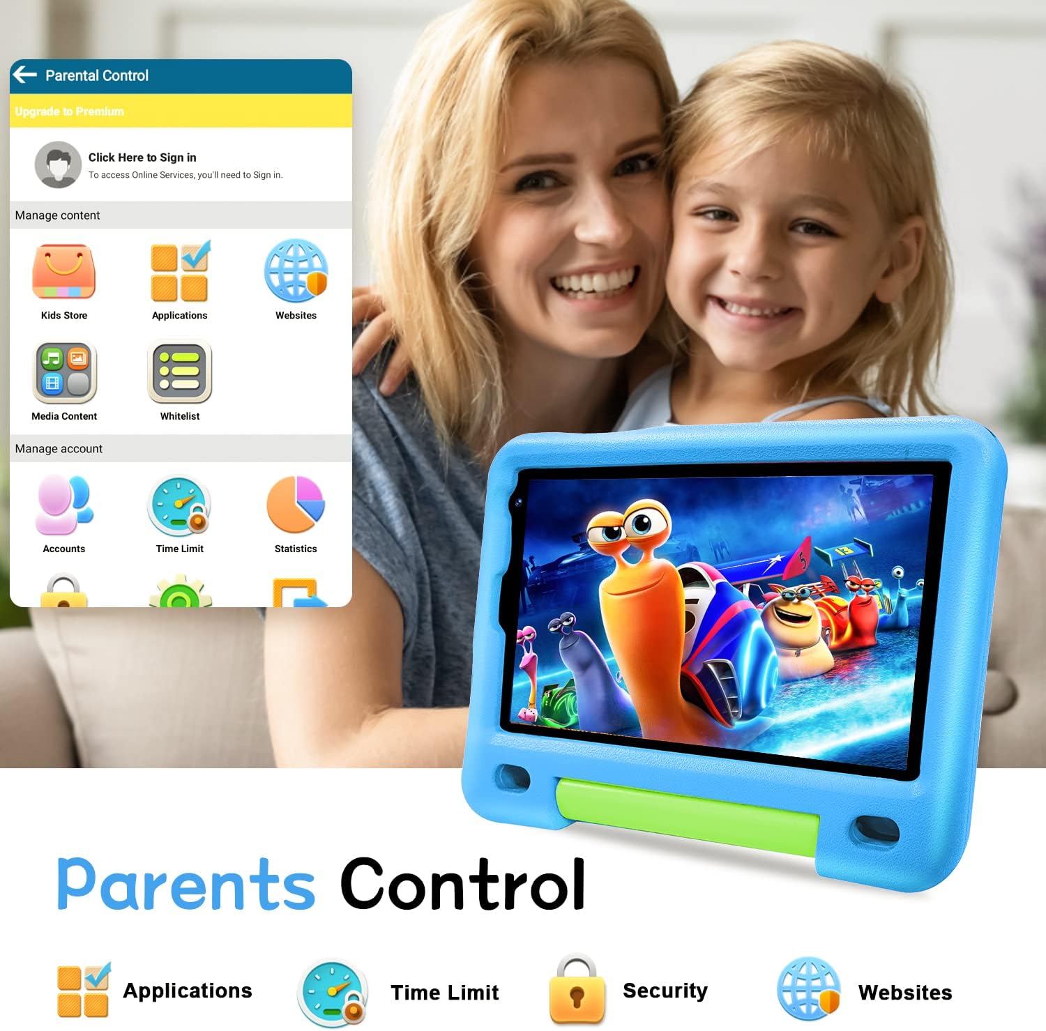 Планшет 8" Duoduogo AS16 4/64Gb 4 ядра Android 12 Синій, фото №5