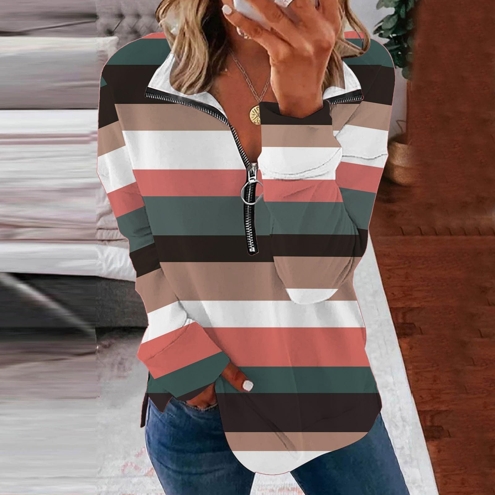 Женская Толстовка Generisch с Цветочным Принтом, Свободный Крой, Большие Размеры, фото №4