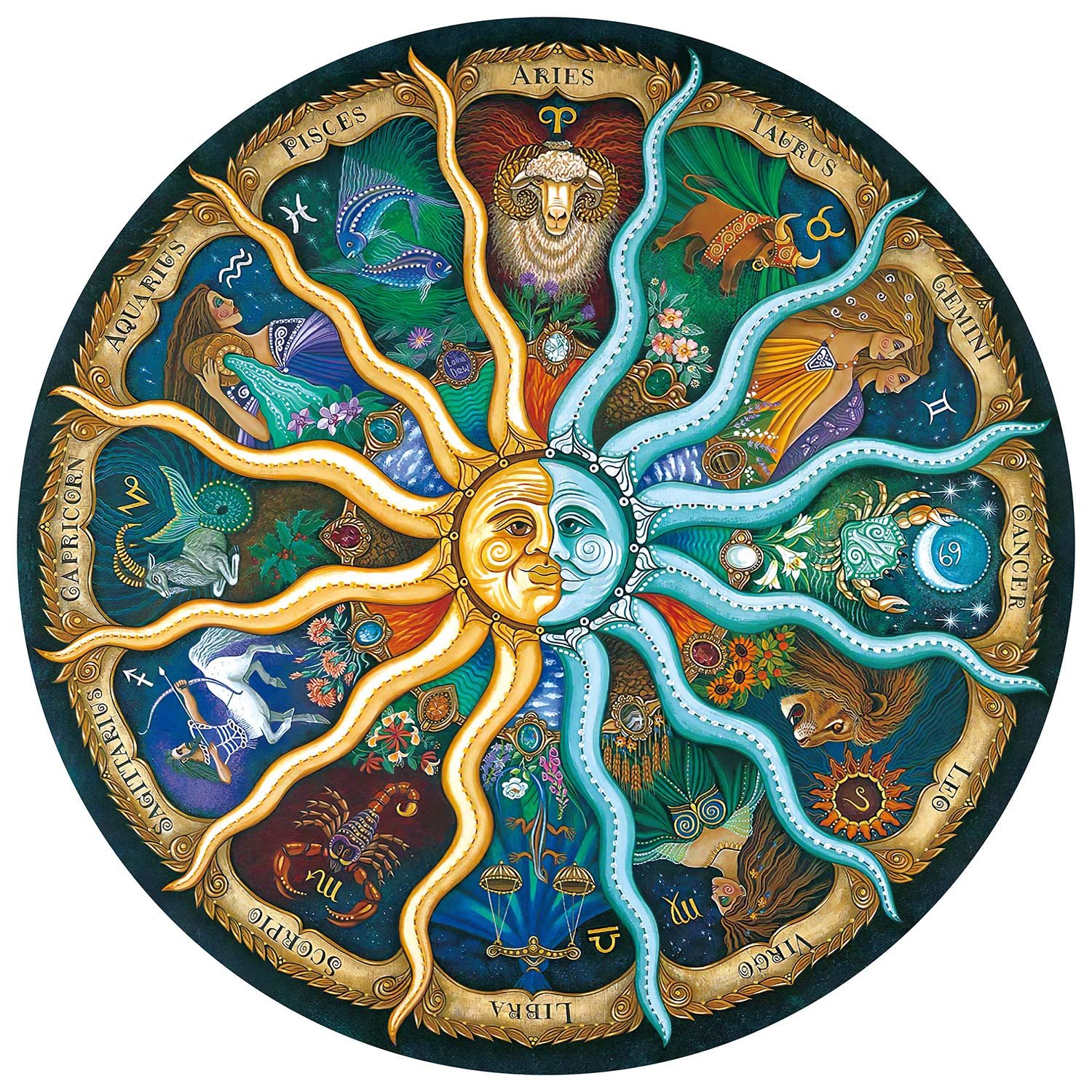 Пазл FALUCKKY Twelve Constellations 1000 деталей Круглый Сложный уровень, фото №1