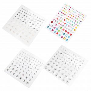 Наклейки Стразы для ногтей WOONEKY 4 набора для макияжа, яркие наклейки для бровей для вечеринки на фестивале - Фото 1