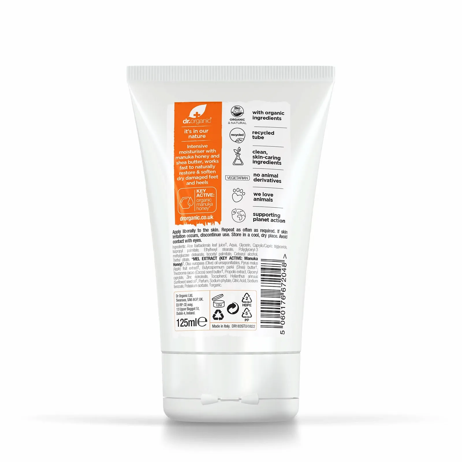 Крем для ног Dr Organic Manuka Honey Увлажняющий для сухой кожи 125 мл, фото №2