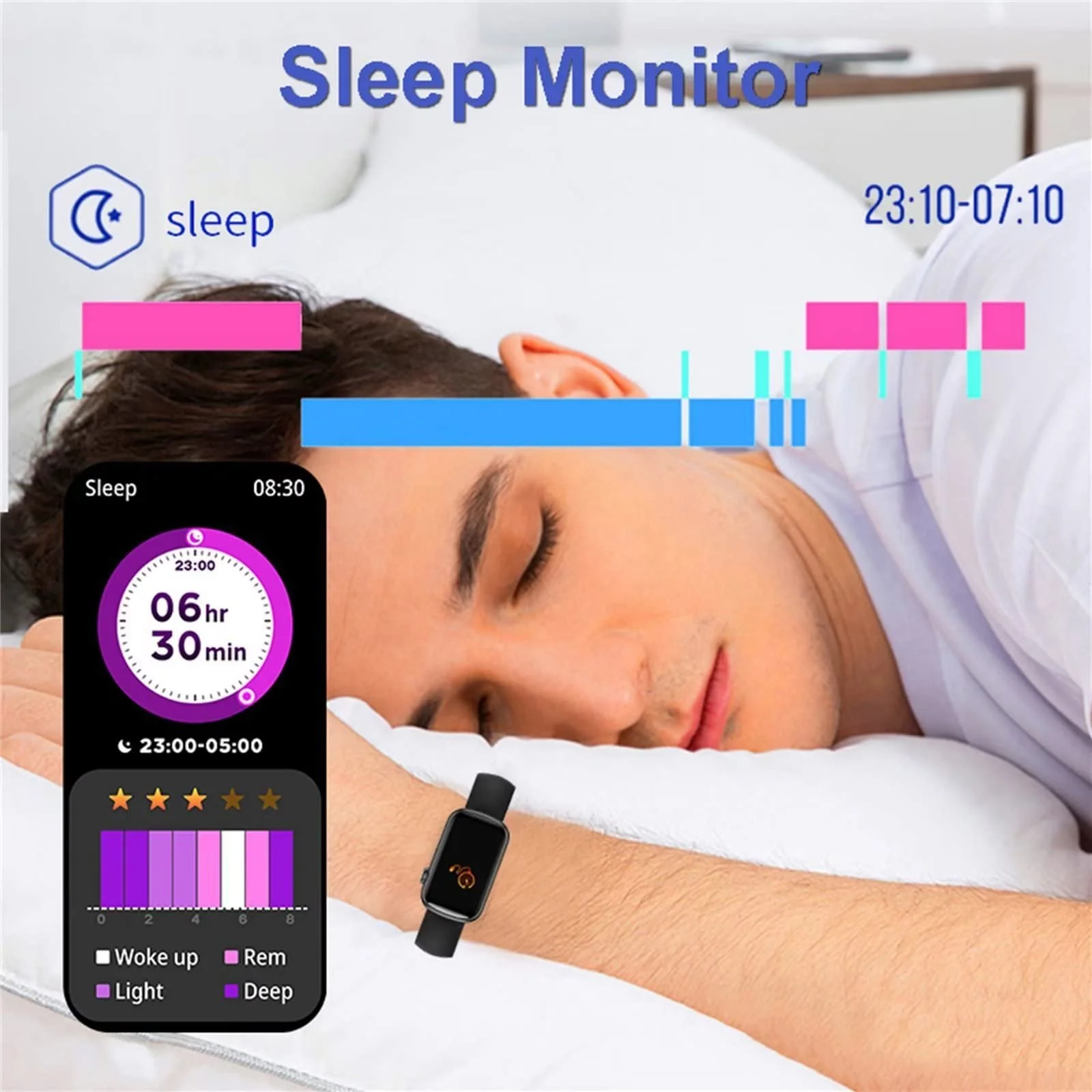 Смарт-годинник для жінок, сенсорний екран 3,7 см (1,44 дюйма), IP68, фото №6