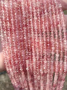 Бусины Круглые Розовая Клубника Граненые 4.5-5 мм synthetic.ua - Фото 1