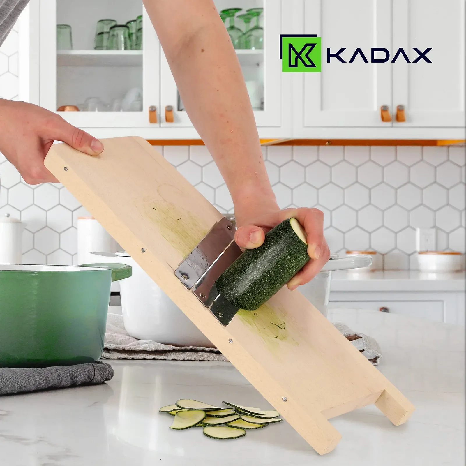 Ручний слайсер KADAX Дерев'яний для капусти, овочів з гострими лезами з нержавіючої сталі, фото №7