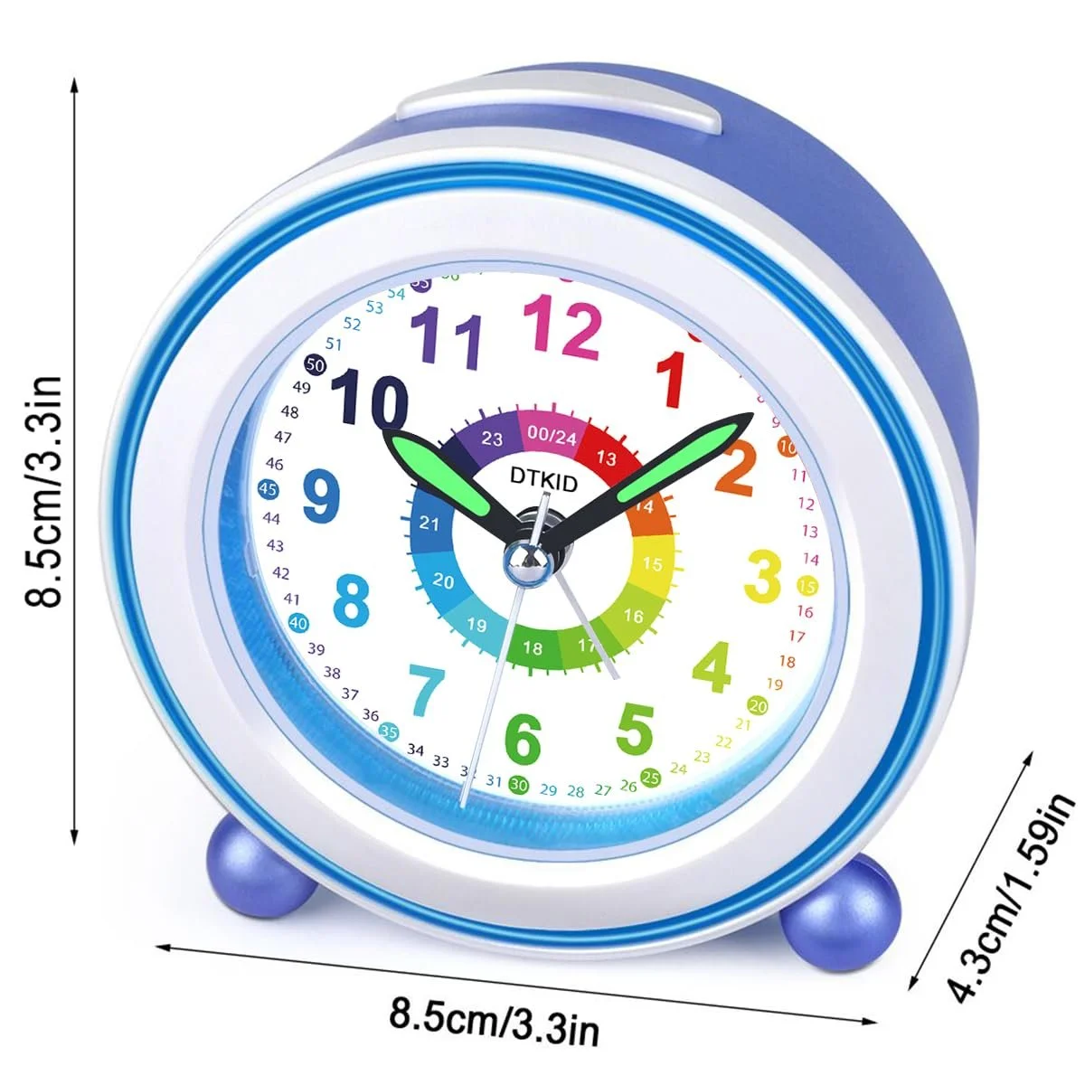 Дитячий Будильник DTKID, Безшумний будильник з повтором сигналу та нічником, фото №5