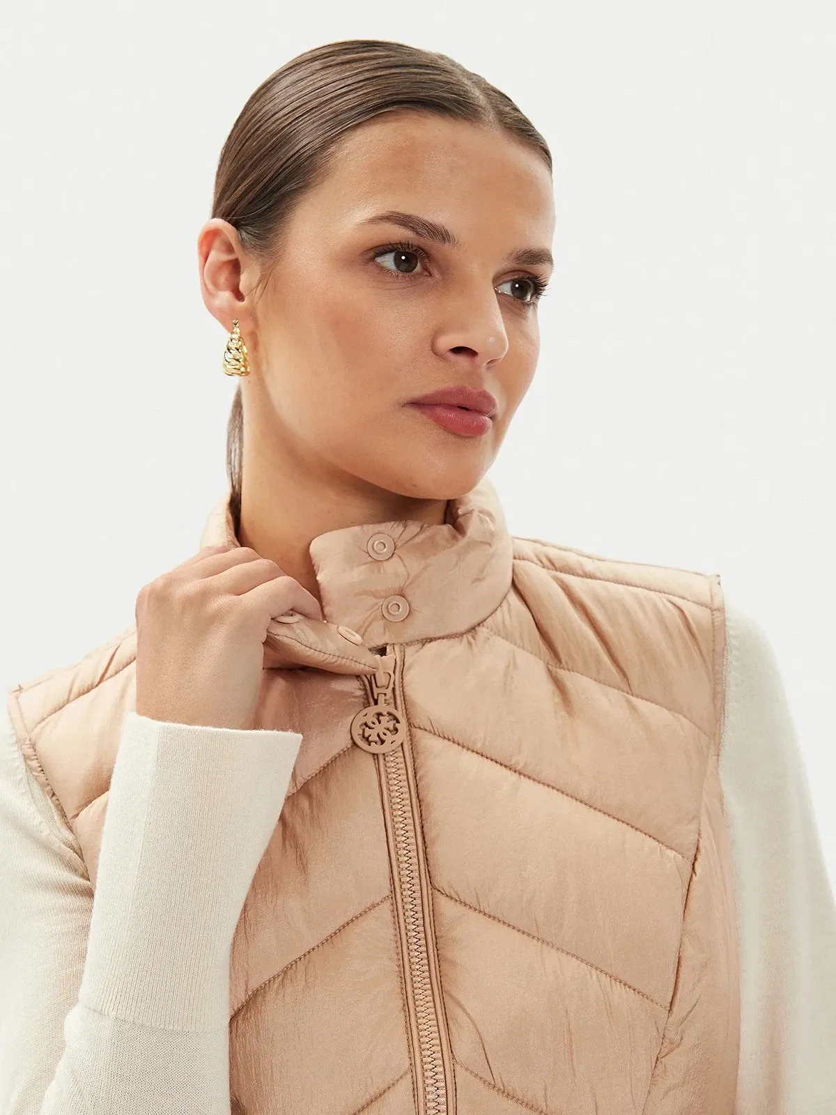Жіночий жилет без рукавів Guess Бежевий - S, фото №4