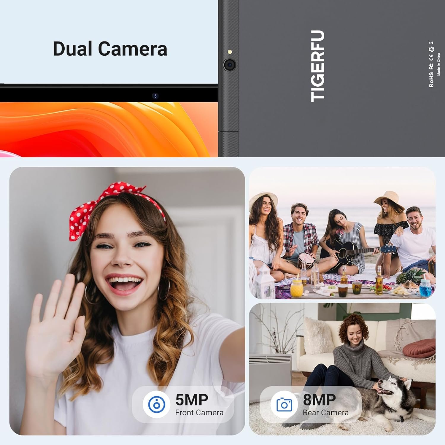 Планшет 10.1" Full HD TIGERFU M820 12+24/128Gb 4G 2-SIM 8 ядер Android 14 8000 mAh Серый, фото №7