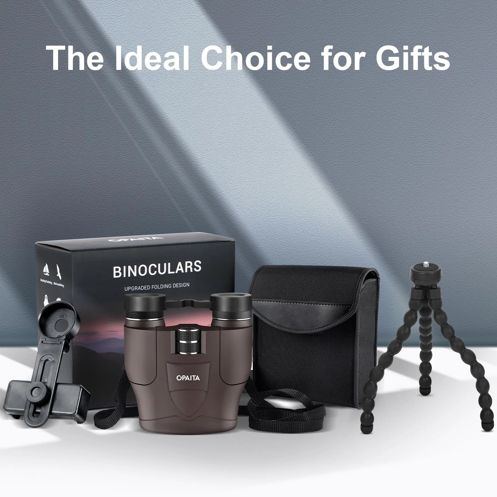 Бінокль Ultra HD 12x25 з адаптером для смартфона та штативом сірий, фото №8