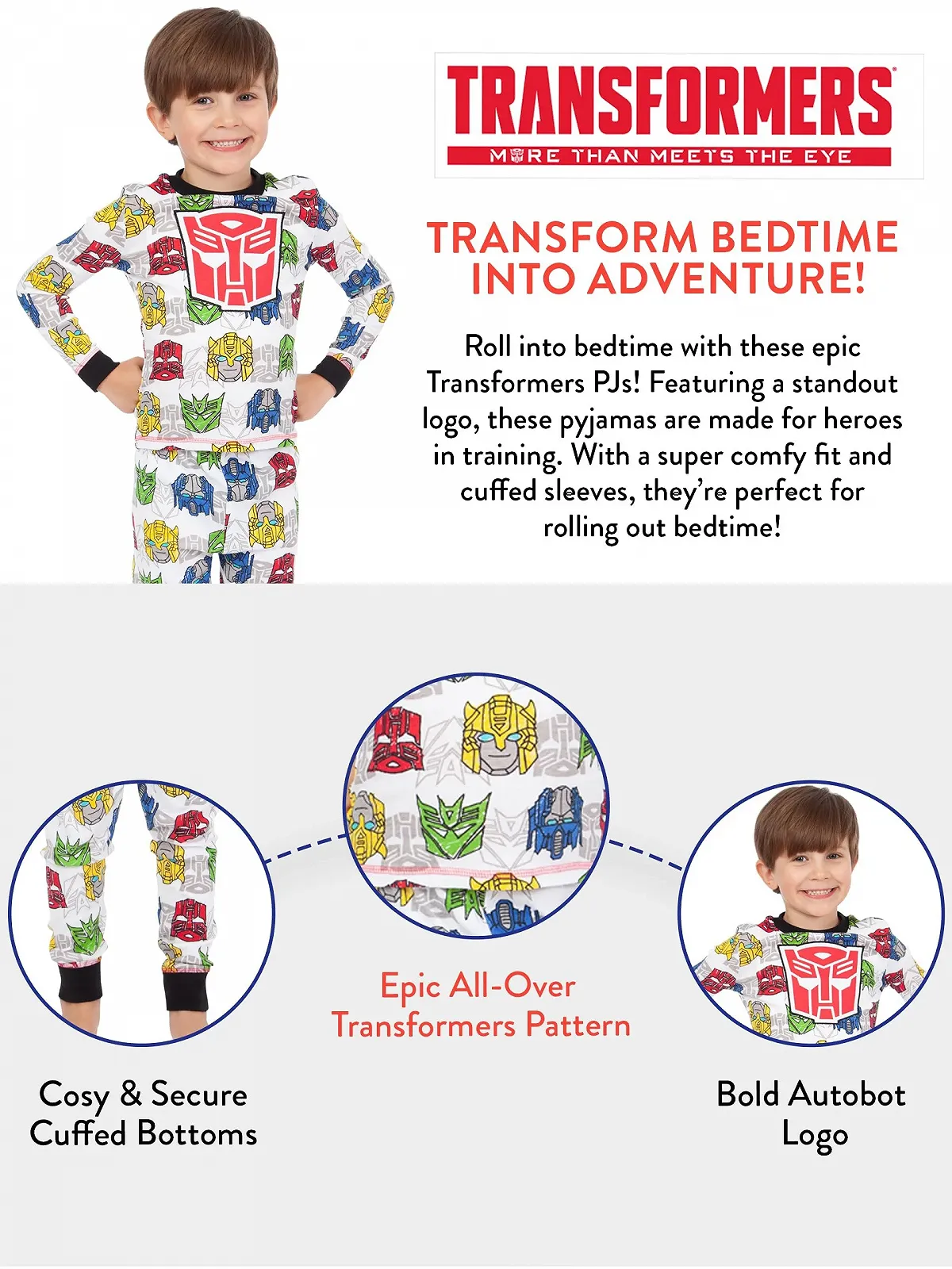 Піжама Transformers для хлопчиків Slim Fit, фото №5 Піжама Transformers для хлопчиків Slim Fit, фото №5