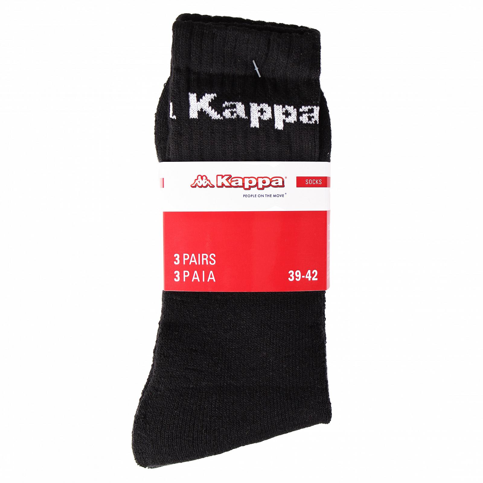 Шкарпетки KAPPA LOGO SABOYA Чорний, Білий, Сірий 3 пари 43-46, фото №2