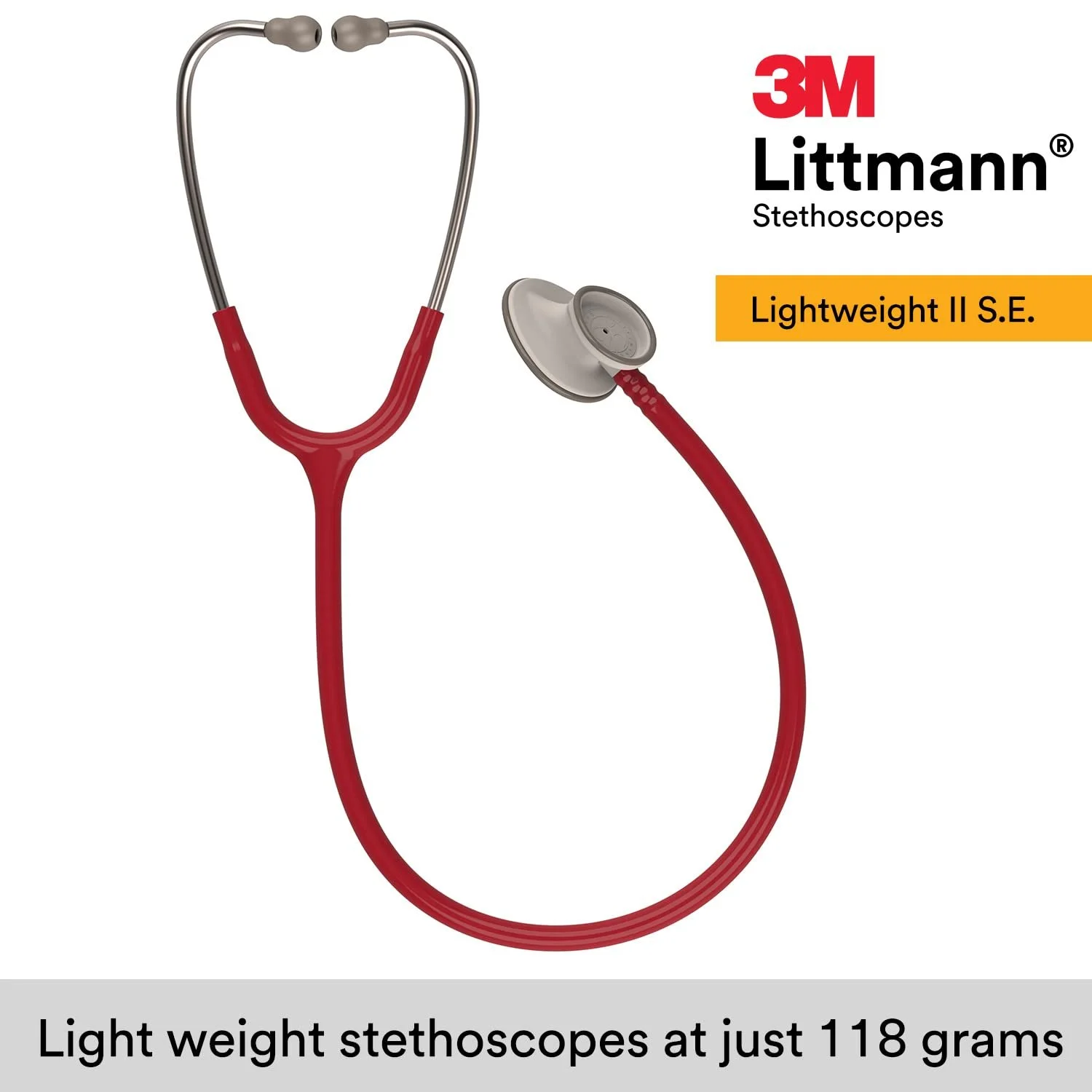 Стетоскоп 3M Littmann Lightweight II S.E. 71см Бордовий, фото №2