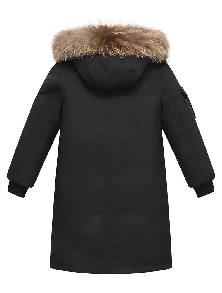 Пуховик FTCayanz Детский Зимняя Куртка с Капюшоном Длинная Куртка для Мальчиков Девочек Пальто Теплое Зимнее Пальто, фото №2