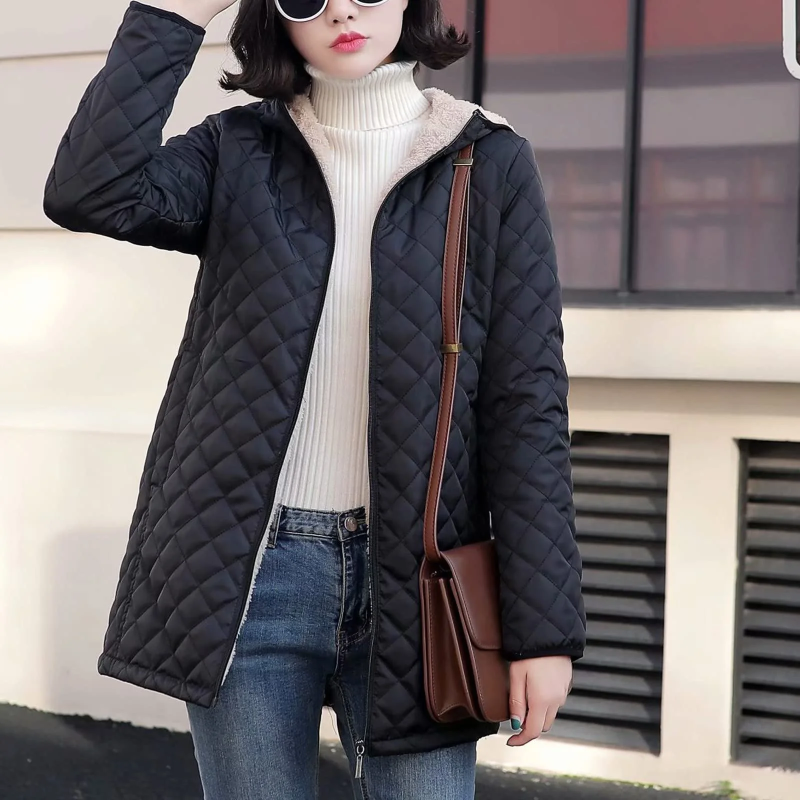 Жіноча куртка SRZYMJ з капюшоном на блискавці, фото №3 Жіноча куртка SRZYMJ з капюшоном на блискавці, фото №3