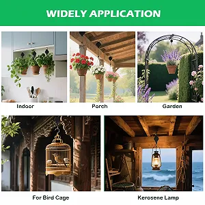 Держатели для растений Набор 3 шт. Выдвижные регулируемые крючки для подвесных корзин 80 см Чёрный synthetic.ua - Фото 1