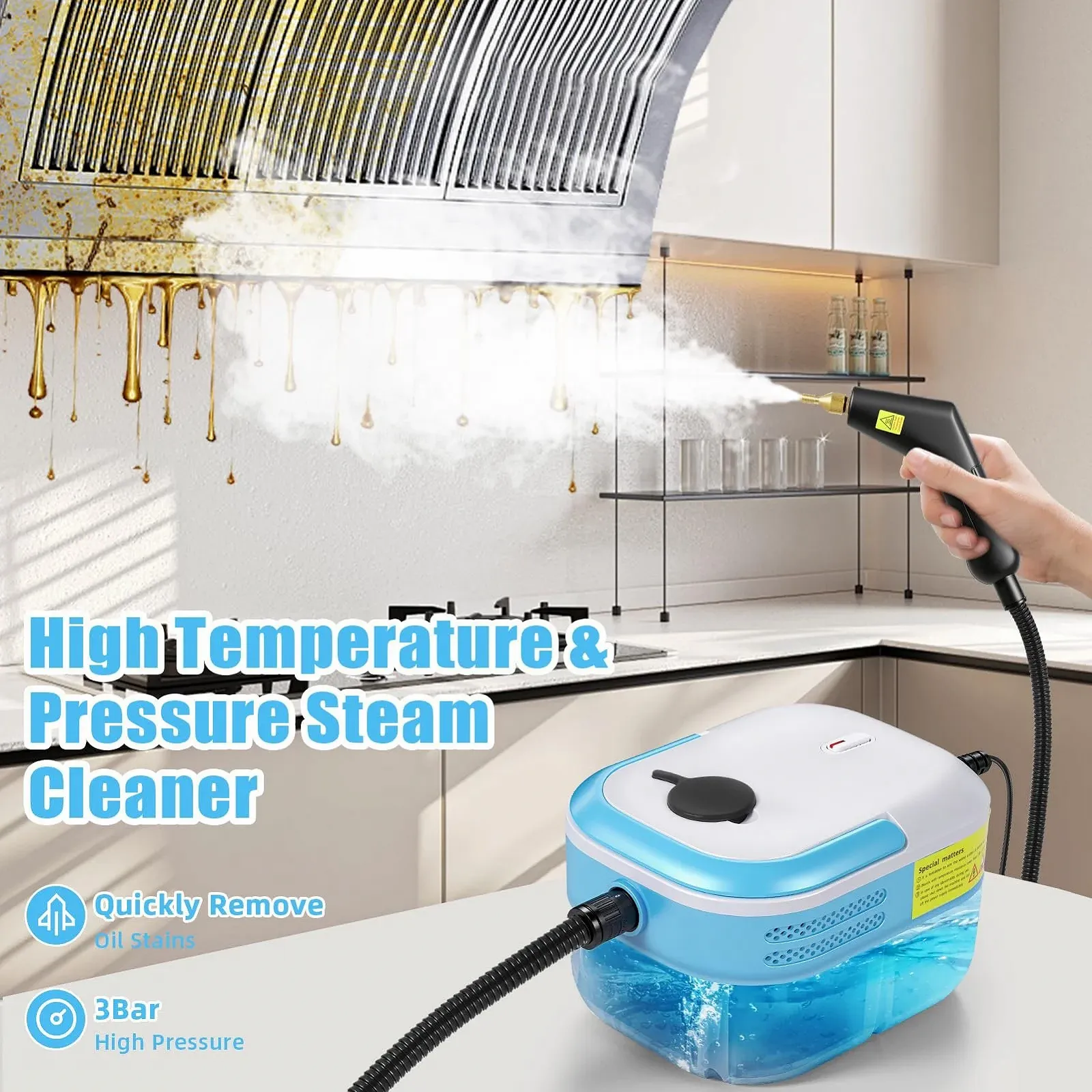 Ручний пароочисник 3 бар 1,2 л Blue, фото №4 Ручний пароочисник 3 бар 1,2 л Blue, фото №4