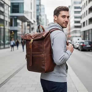 Рюкзак Rolltop STILORD Cairo Vintage Кожаный 14-17.3 дюйма Коньячно-коричневый цена на synthetic.ua - Фото 1 Рюкзак Rolltop STILORD Cairo Vintage Кожаный 14-17.3 дюйма Коньячно-коричневый synthetic.ua - Фото 1