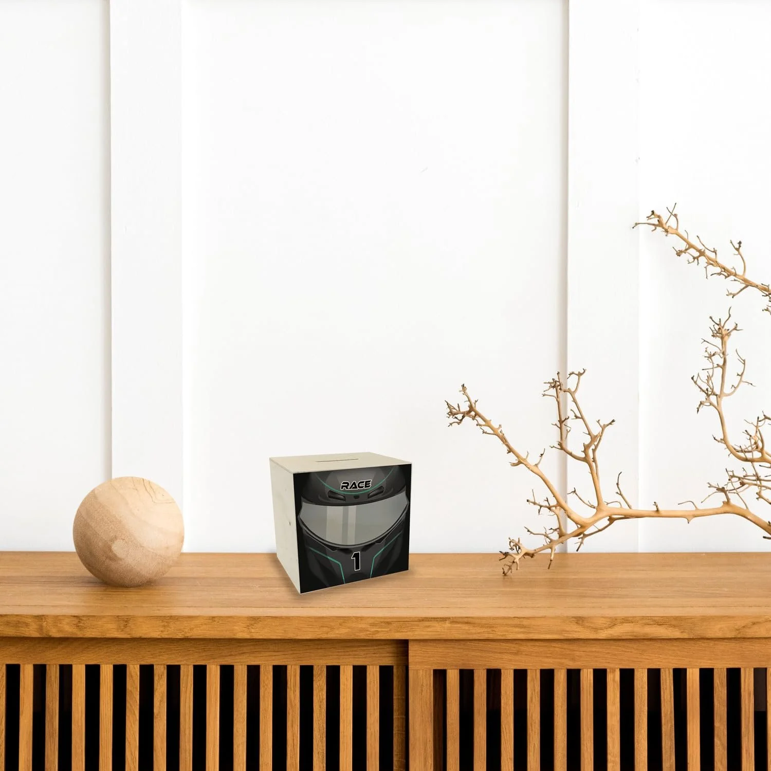 Скарбничка дерев'яна Шолом для мотокросу, фото №4