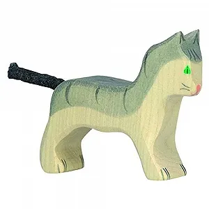 Дерев'яна фігурка Holztiger Cat Small Сіра - Фото 1