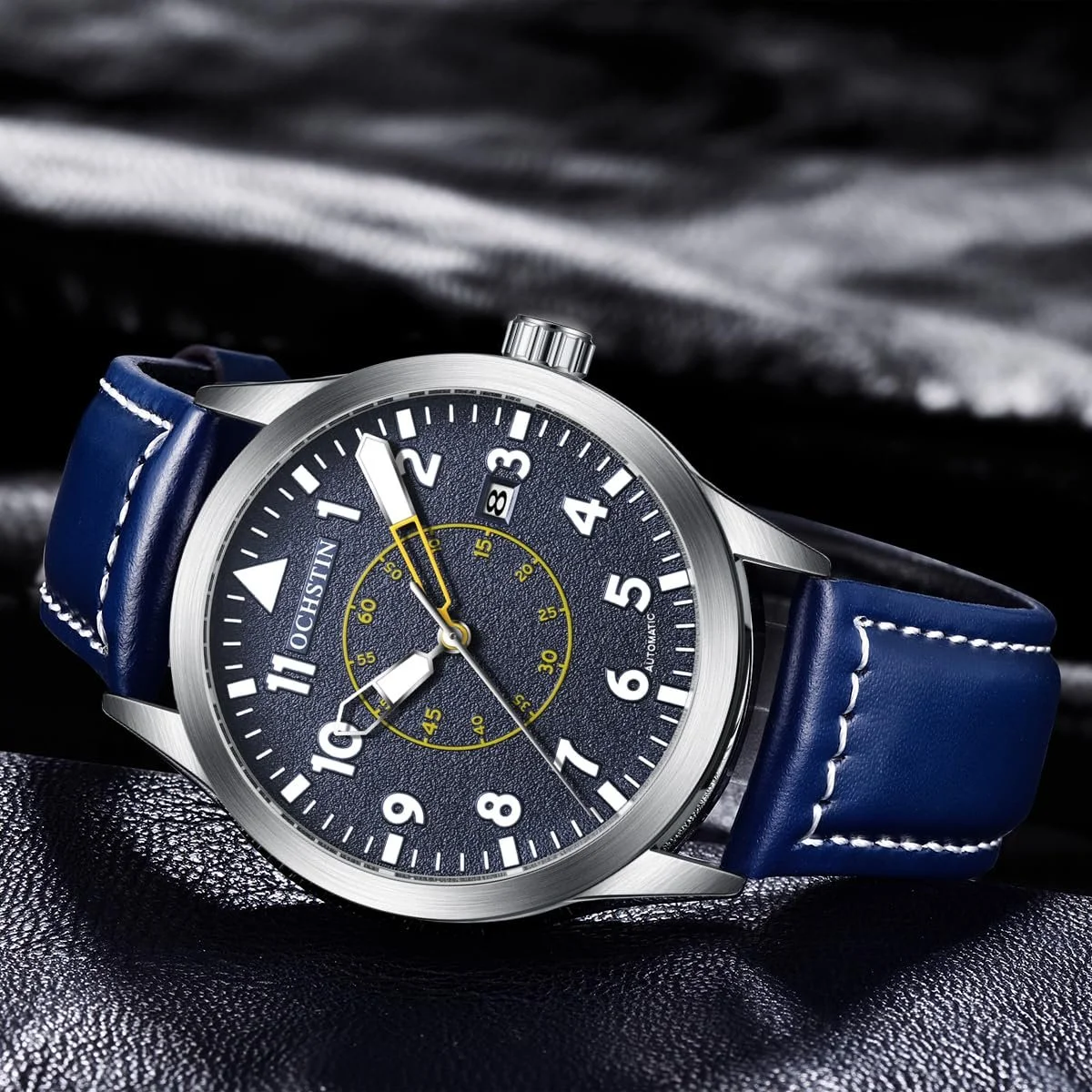 Механические Автоматические Мужские Часы с Автоподзаводом Дата Военные Спортивные Мужские Часы с Кожаным Ремешком, Ремешок из Нержавеющей Стали, фото №5 Механические Автоматические Мужские Часы с Автоподзаводом Дата Военные Спортивные Мужские Часы с Кожаным Ремешком, Ремешок из Нержавеющей Стали, фото №5