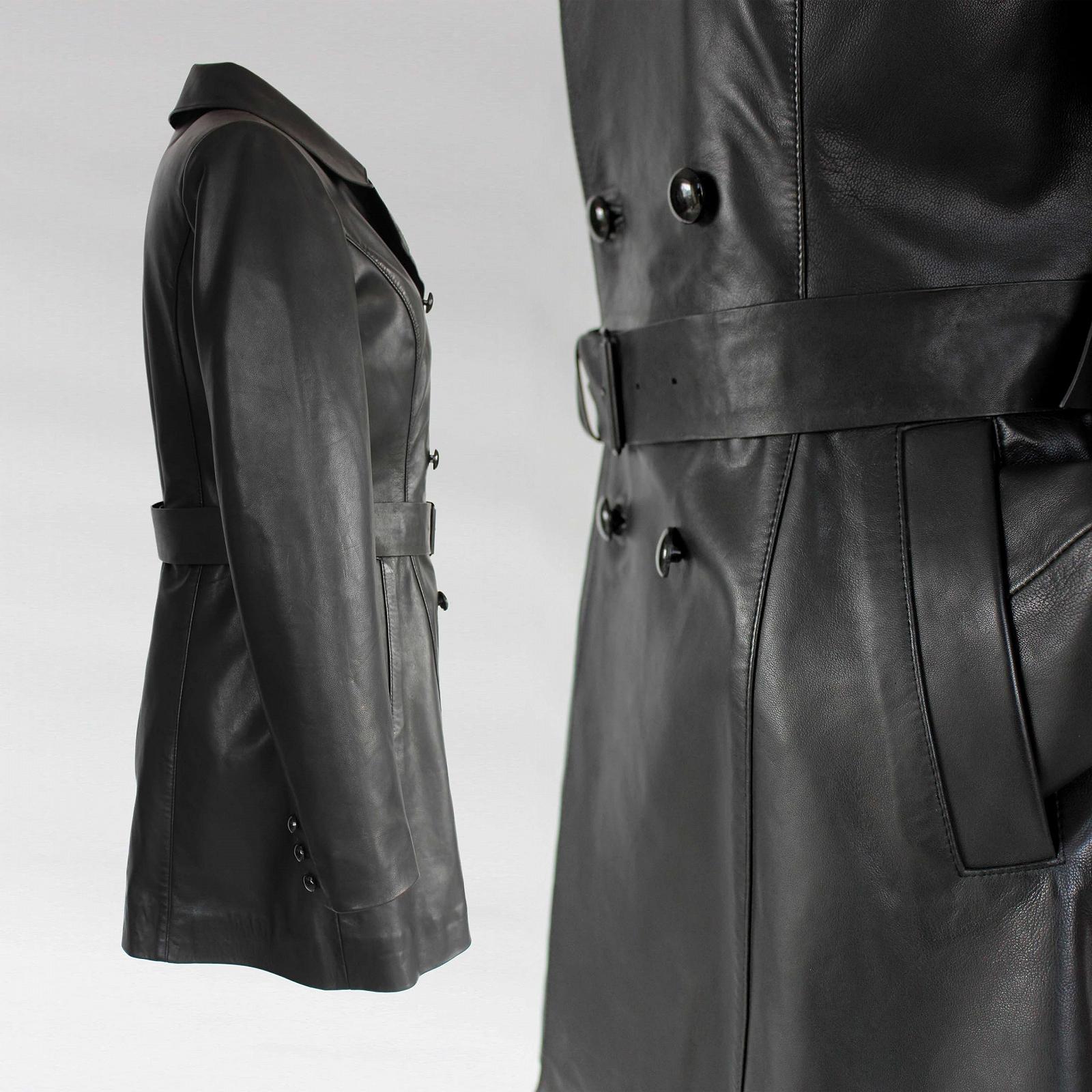 Тренч Шкіряний Zerimar Короткий Елегантний, фото №4