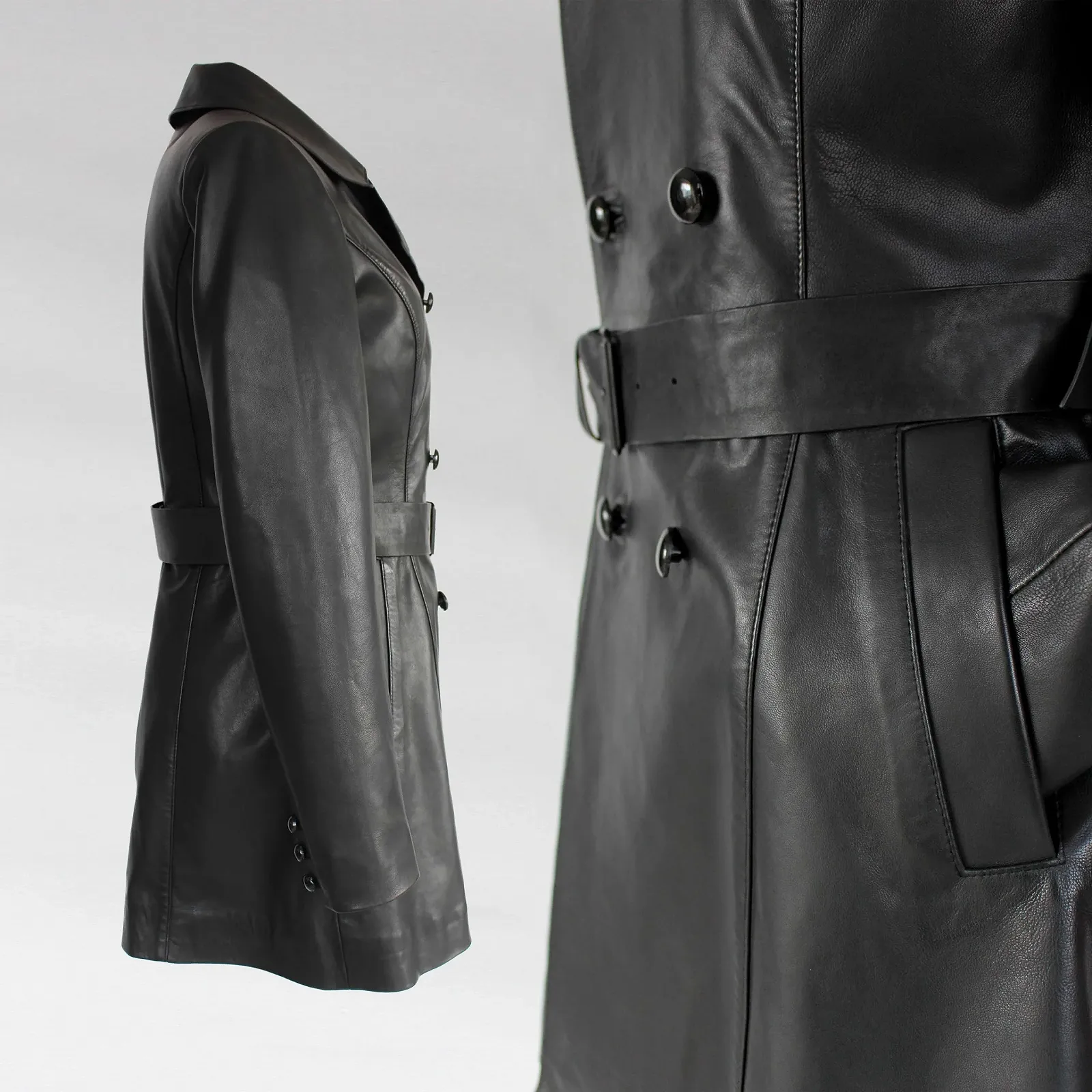 Тренч Кожаный Zerimar Короткий Элегантный, фото №4 Тренч Кожаный Zerimar Короткий Элегантный, фото №4