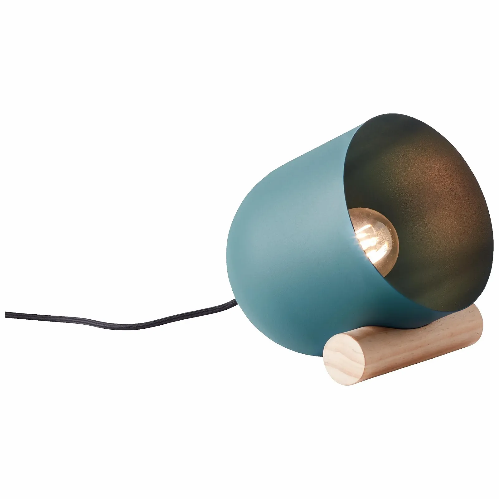 Настольная лампа Lightbox Scandinavian 20 x 16 x 22 см E27 25 Вт металл/дерево бирюзовая, фото №5