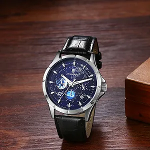 Чоловічий годинник Avaner Star Galaxy, шкіряний ремінець synthetic.ua - Фото 1