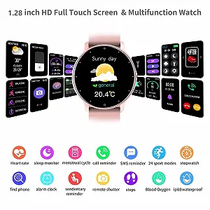 Смарт-часы FORSINING для женщин, Смарт-часы с монитором кислорода в крови и сердечного ритма, смарт-часы для отслеживания женского здоровья для Android IOS Розовый synthetic.ua - Фото 1
