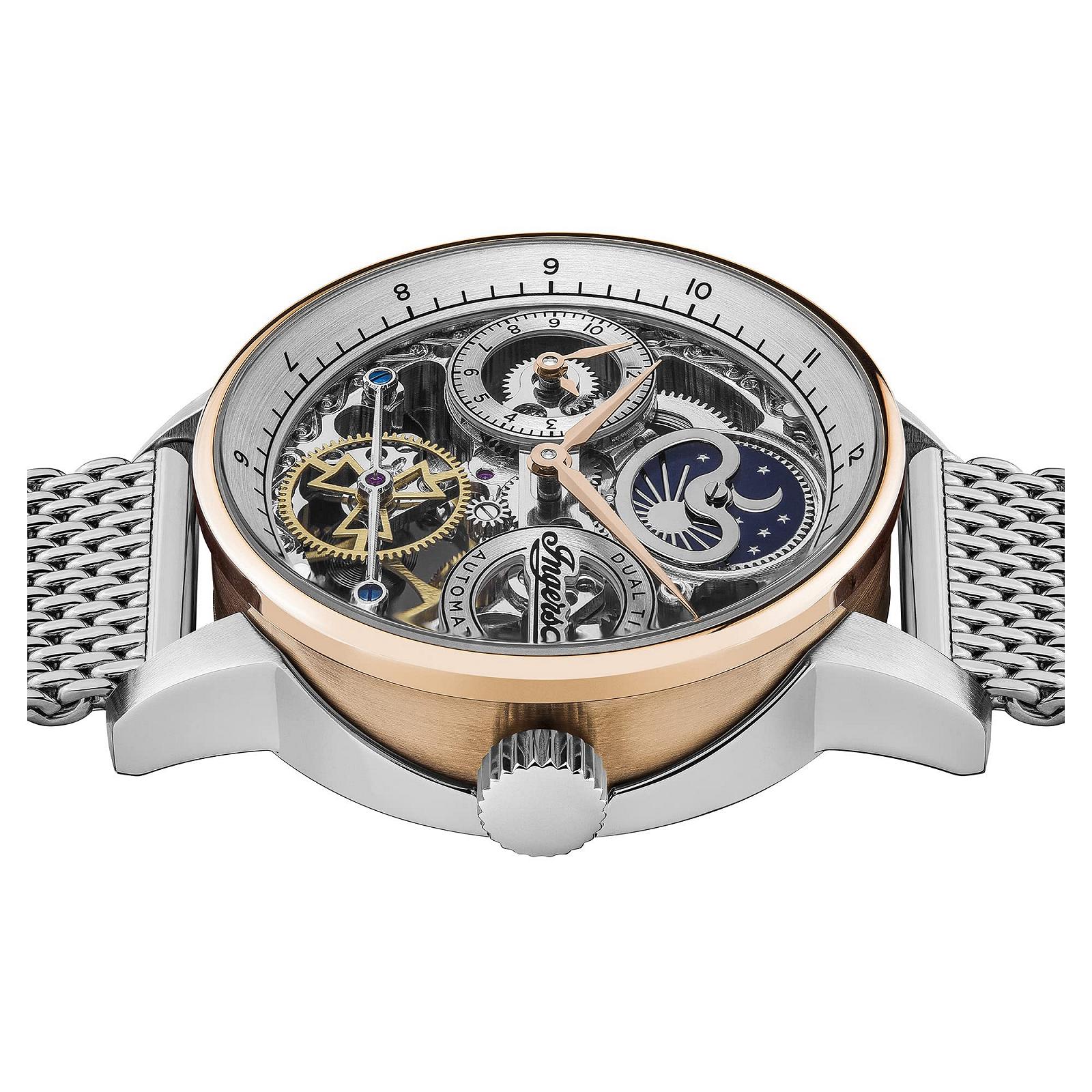 Часы Ingersoll The Jazz Мужские Автоматические Лунная Фаза 42 мм Скелетон Циферблат Миланский Сетчатый Ремешок, фото №3 Часы Ingersoll The Jazz Мужские Автоматические Лунная Фаза 42 мм Скелетон Циферблат Миланский Сетчатый Ремешок, фото №3