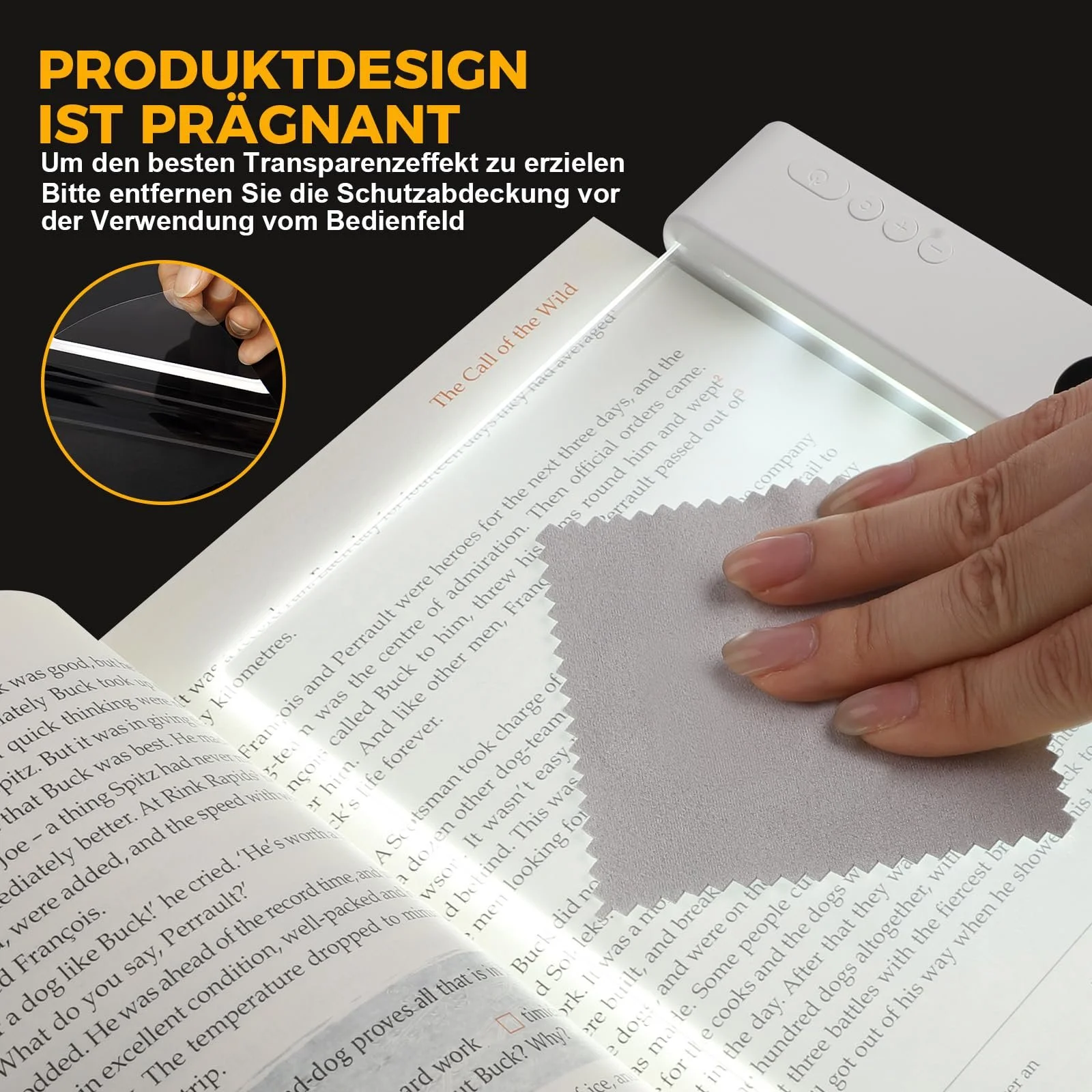 Лампа для книг LED портативна пласка 3 кольори світла таймер акумуляторна USB Біла, фото №4