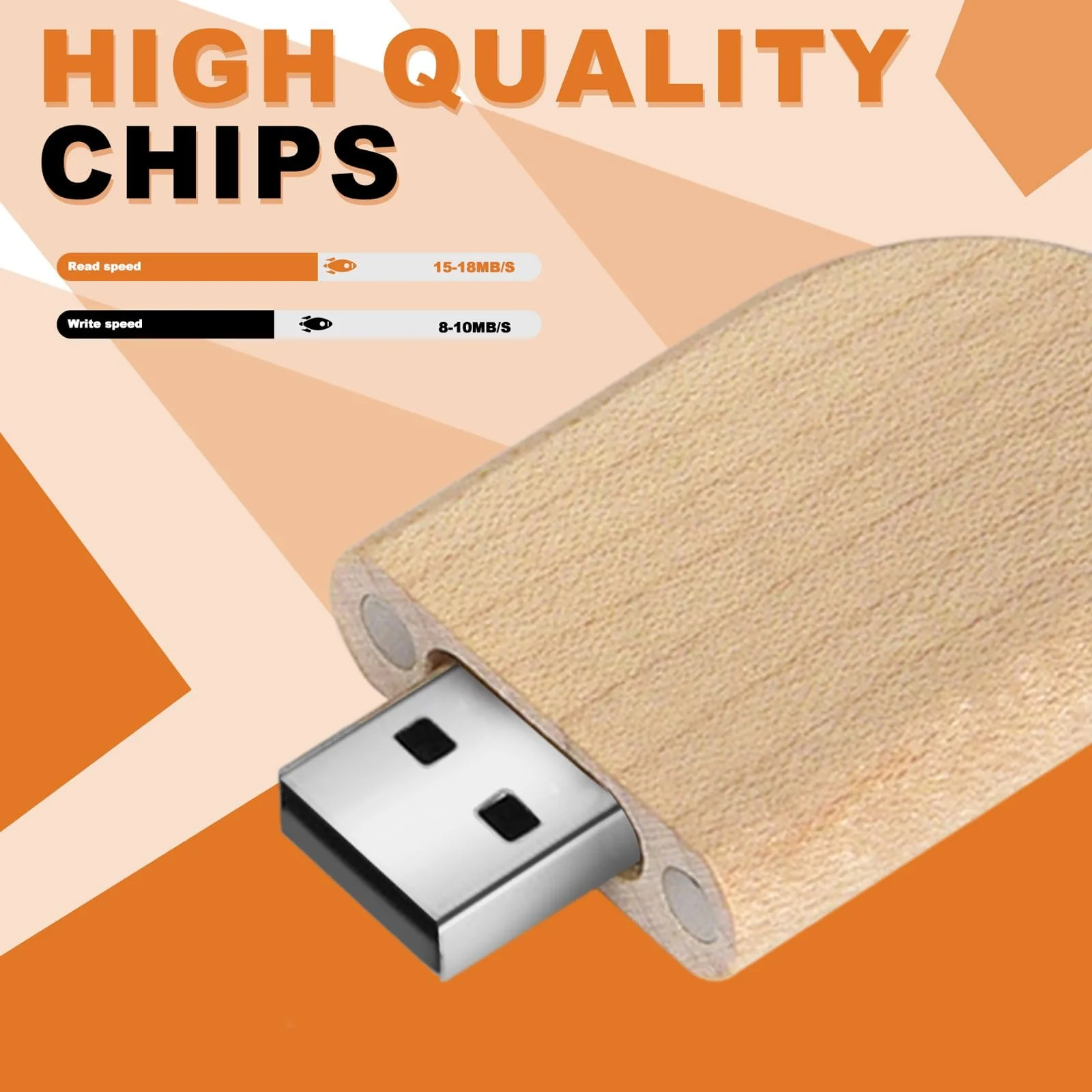 USB-флеш-накопичувач Wooden USB 2.0 64 GB з дерев'яною коробкою, фото №3
