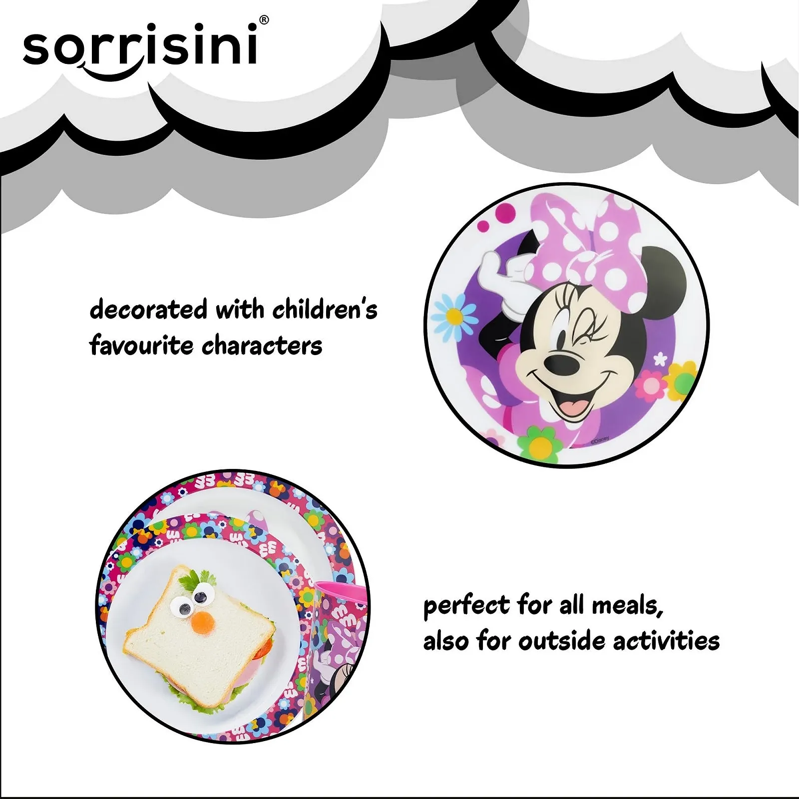 Набор детской посуды Sorrisini Minnie Mouse, фото №7 Набор детской посуды Sorrisini Minnie Mouse, фото №7