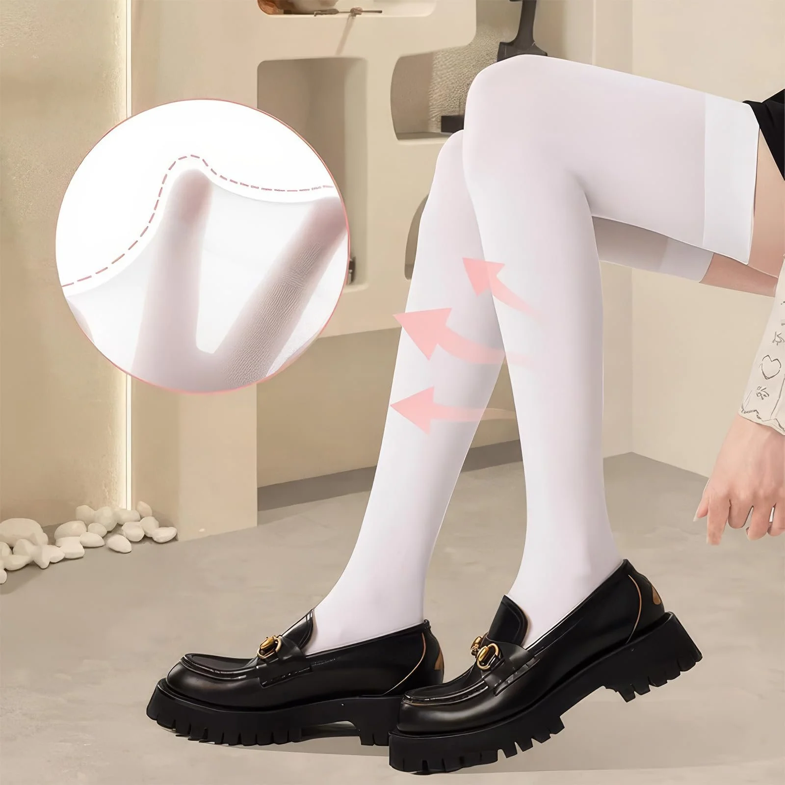 Мужские и женские очень длинные носки 70 см, нескользящие носки выше колена, повседневные высокие носки, теплые носки выше бедра, подходят для 40-70 кг, рост 155-190 см, разноцветные, фото №3