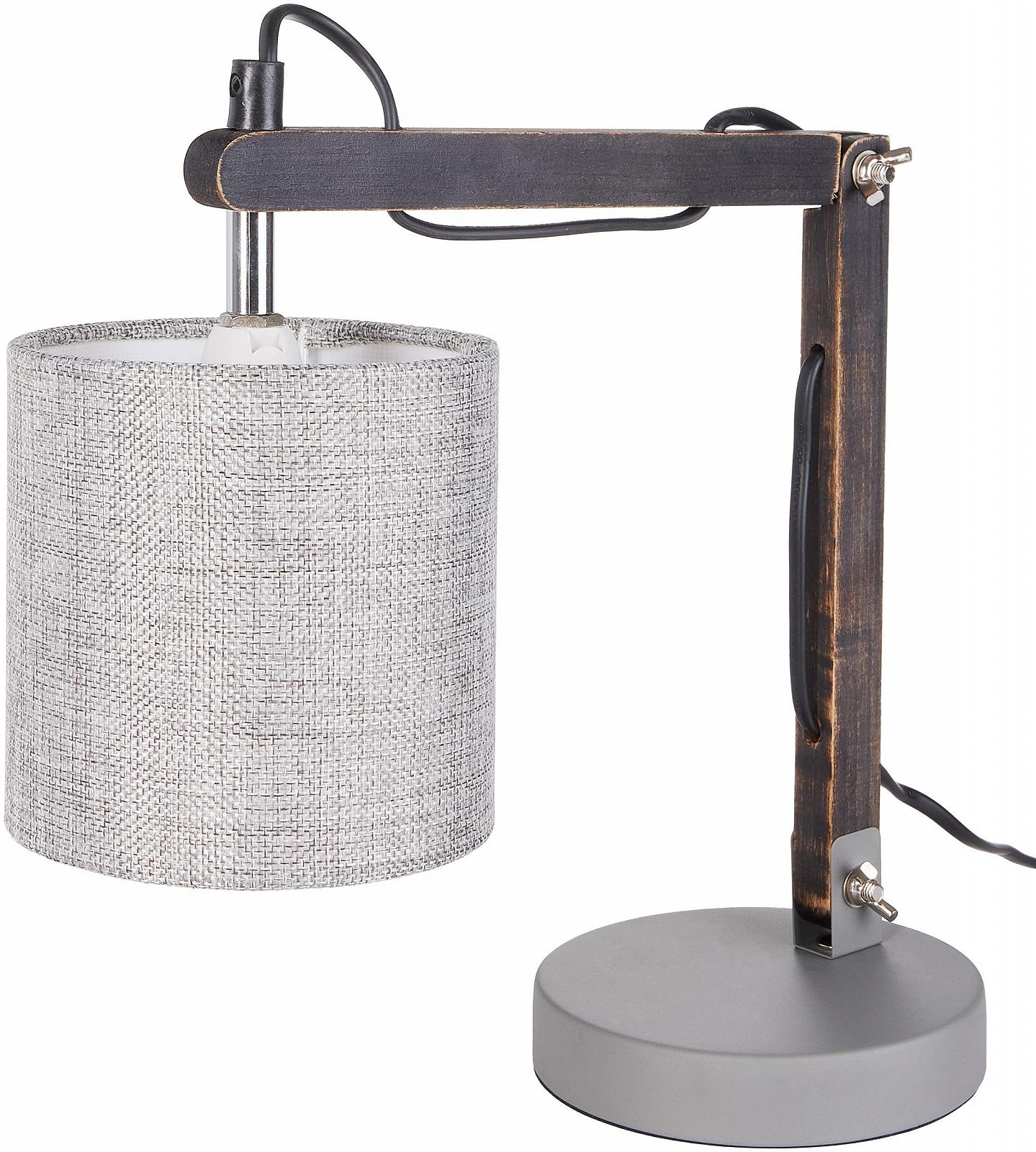 Настільна лампа BRUBAKER Reading Lamps 52 см дерев'яний кронштейн Сіра, фото №7