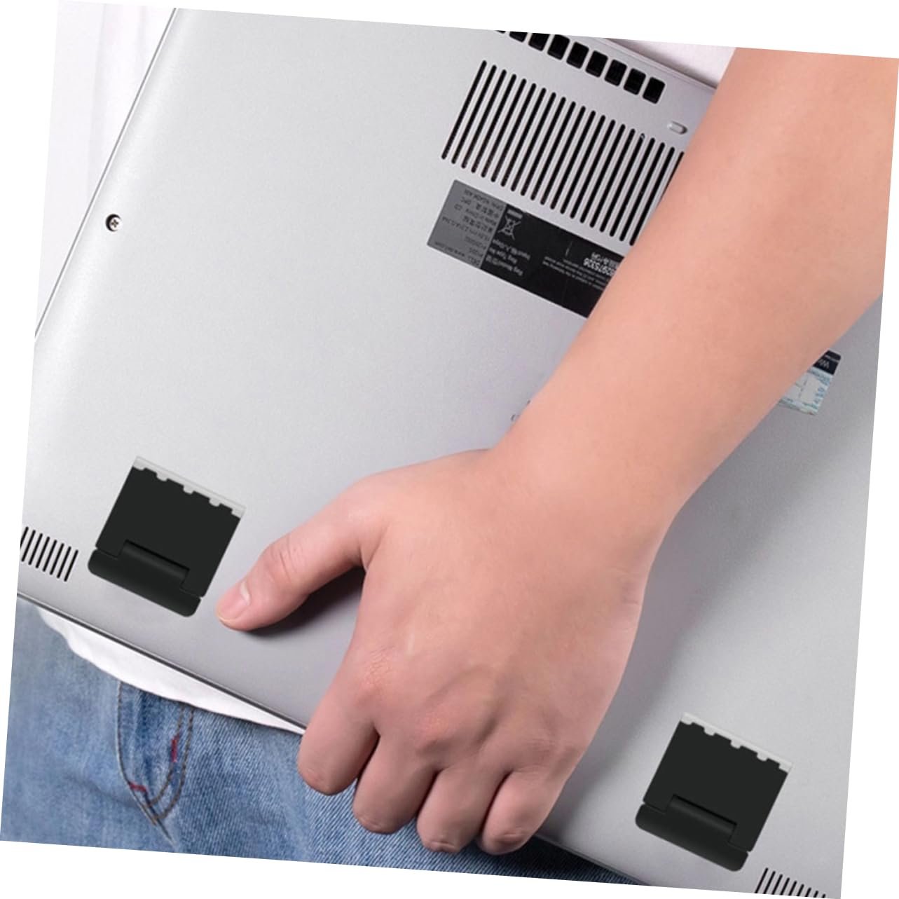 Подставка для ноутбука TEHAUX Складная, 4 шт., эргономичная, регулируемая по высоте, портативная для охлаждения и стабильности Черный, фото №4