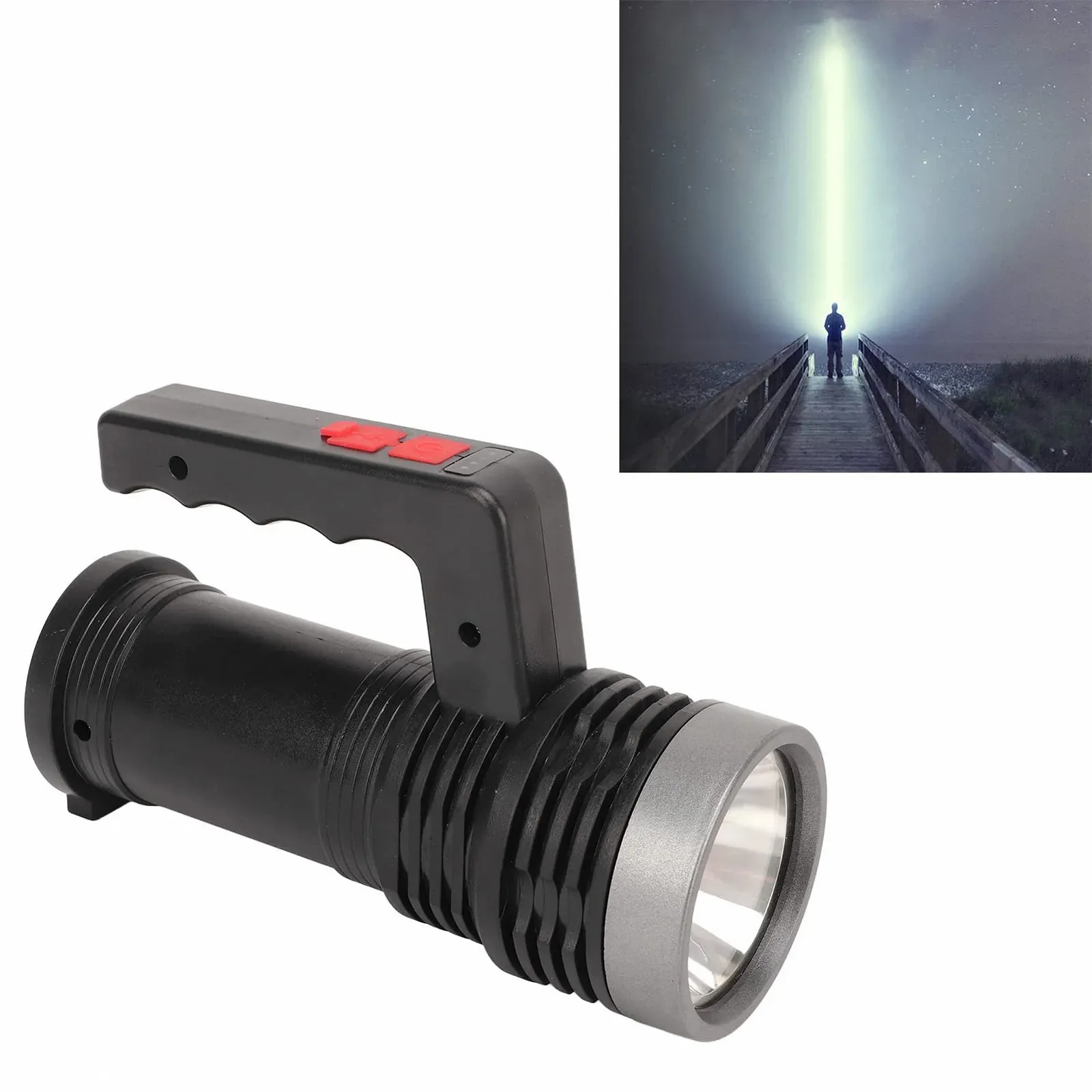 Ліхтар Drfeify LED USB акумуляторний Алюмінієвий сплав COB Бічне світло Портативний Пошуковий Срібний, фото №3 Ліхтар Drfeify LED USB акумуляторний Алюмінієвий сплав COB Бічне світло Портативний Пошуковий Срібний, фото №3