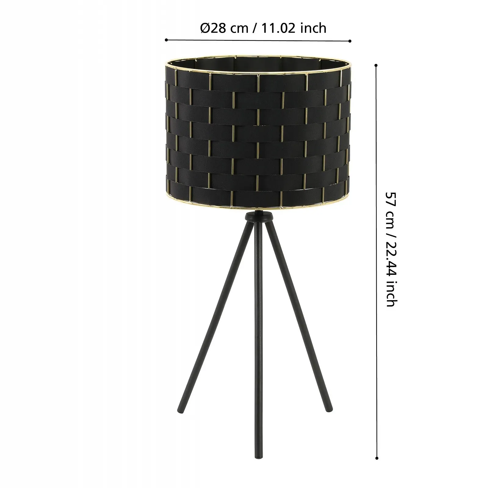 Настольная лампа EGLO Marasales Textile Metal Black Brass E27, фото №4