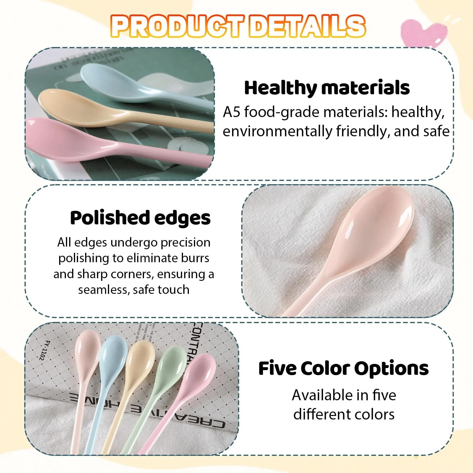 Набір пластикових ложок 5 шт., Меламінові, фото №3