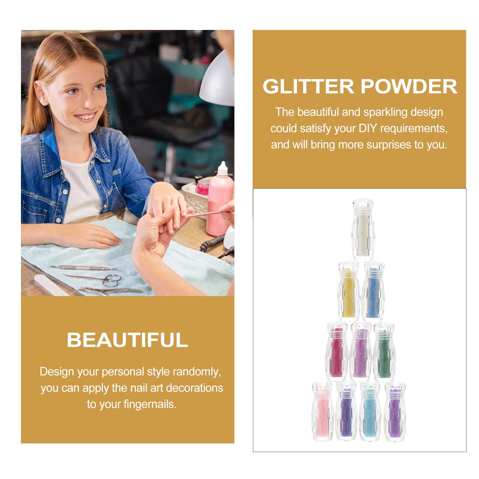 Микробисер для декора ногтей 10 бутылочек, стеклянный икорный бисер, фото №4