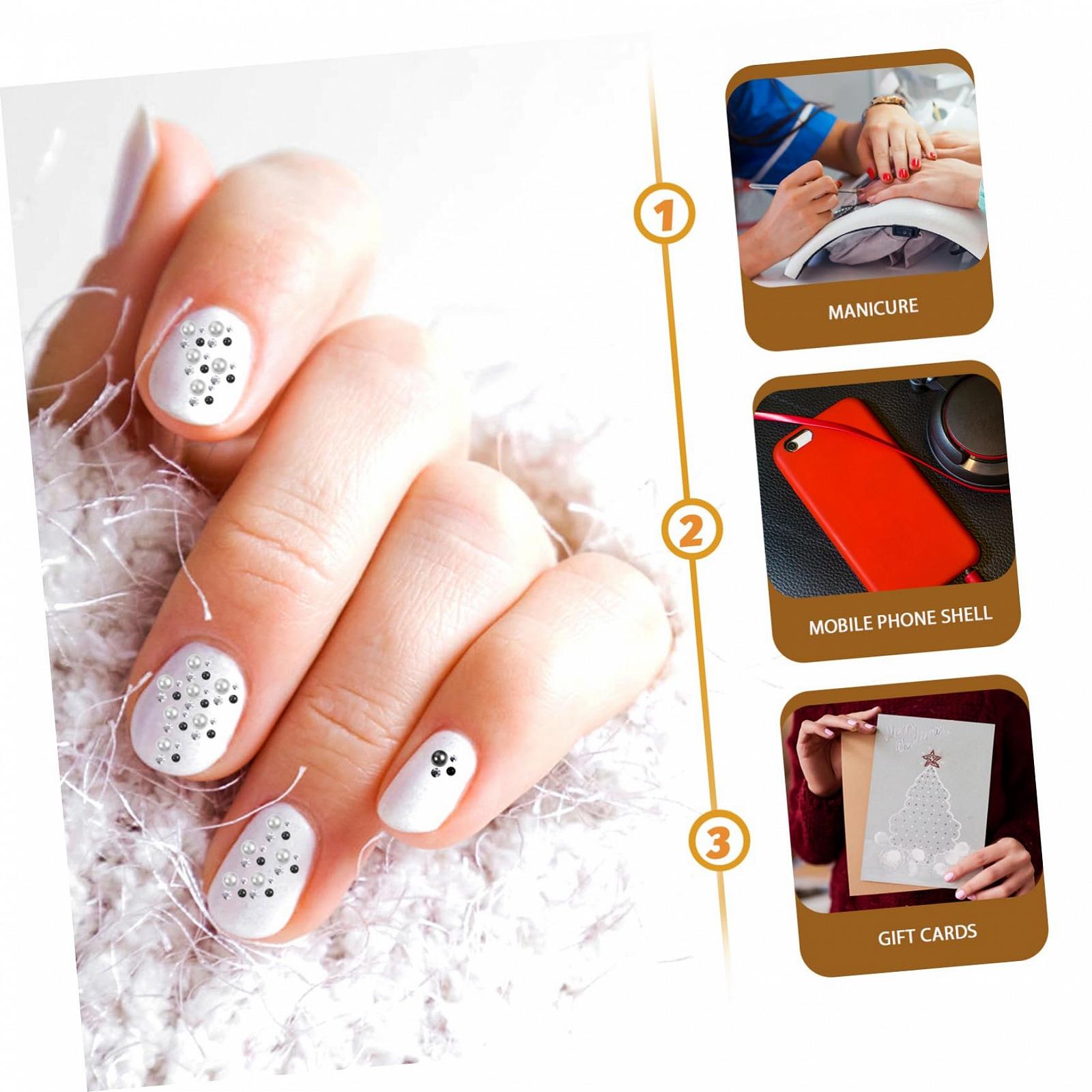 Украшения для ногтей Healvian, 6 шт, жемчуг, различные формы и дизайны для дома, салонов и творческих проектов, фото №3