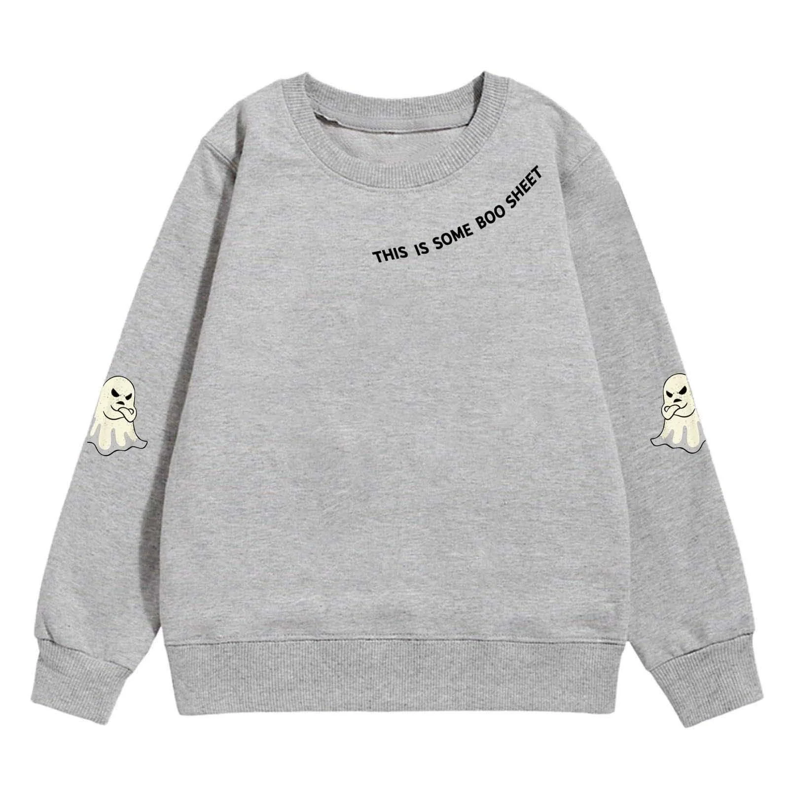 Толстовка для дівчинки Толстовки та світшоти для дівчаток для модних дітей Стильні повсякденні топи з літерним принтом для святкування Хелловіну, фото №4