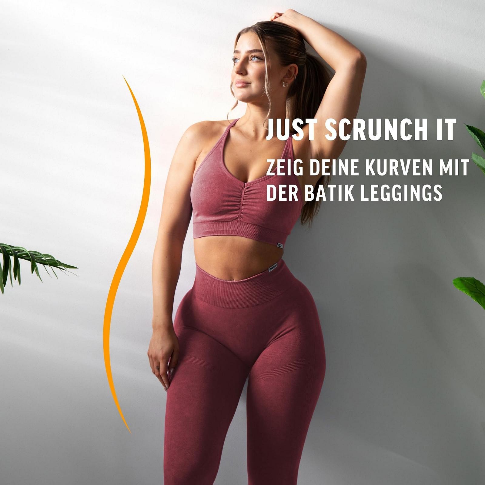 Леггинсы Smilodox Scrunch, женские, облегающий крой, бесшовные спортивные , дизайн Batik Acid Scrunch Hourglass, фото №3