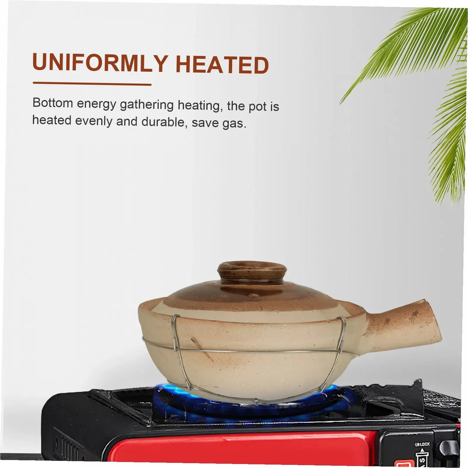 Китайская глиняная кастрюля для запекания 0.5 л с ручкой, фото №2