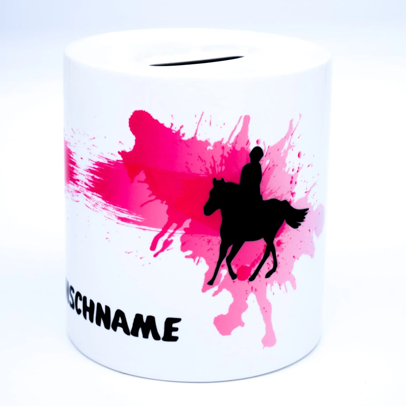 Копилка керамическая Верховая езда с персонализированным именем 9.5x8.2 см Белый, фото №1