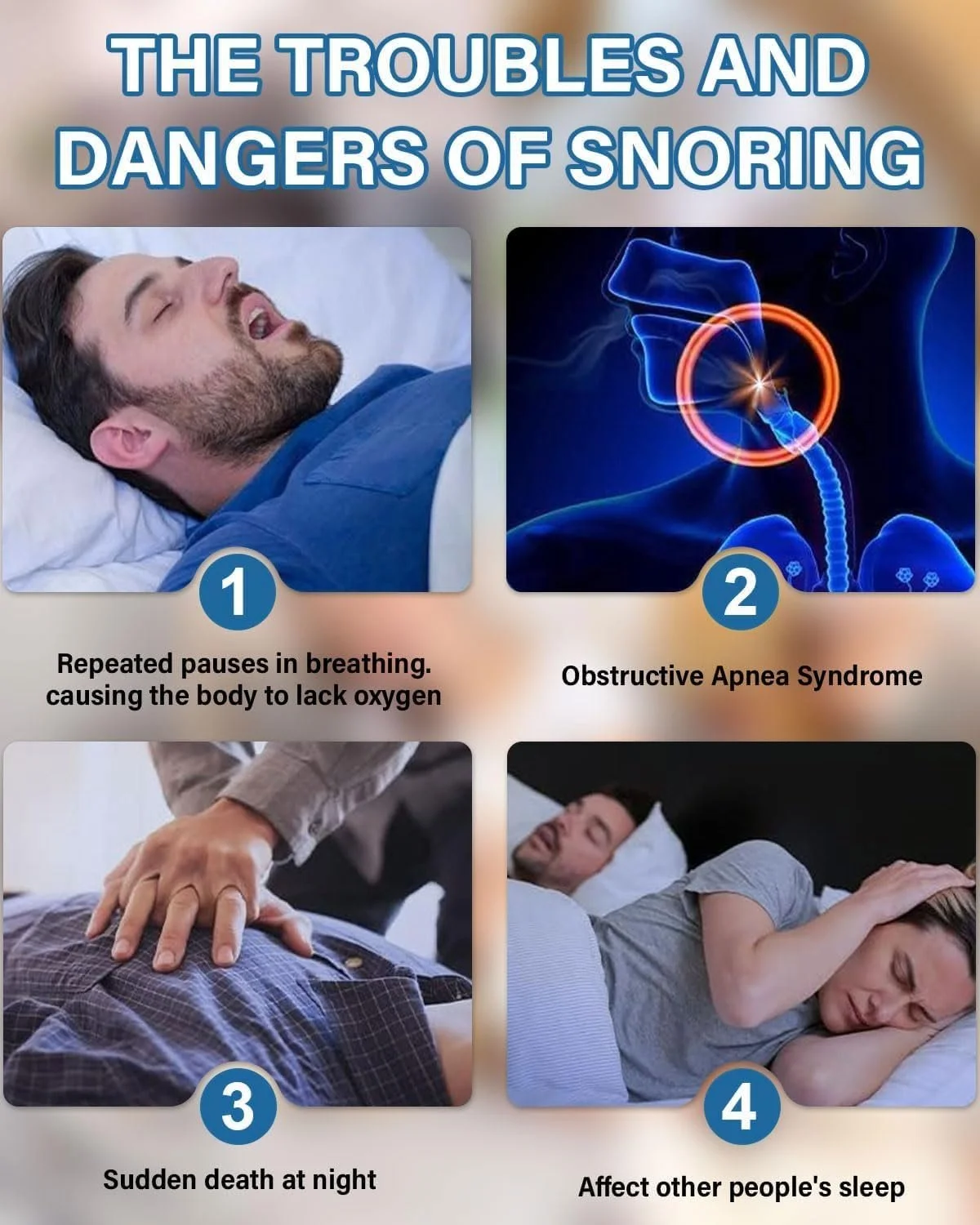 Кліпса проти хропіння (4 шт.) Магнітна для носа, фото №3